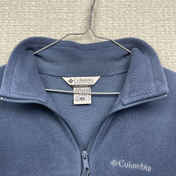 Columbia Navy Blue Polar Fleece Full Zip Jacket Men M Outdoor Hiking Winter Ski - Picture 5 of 11